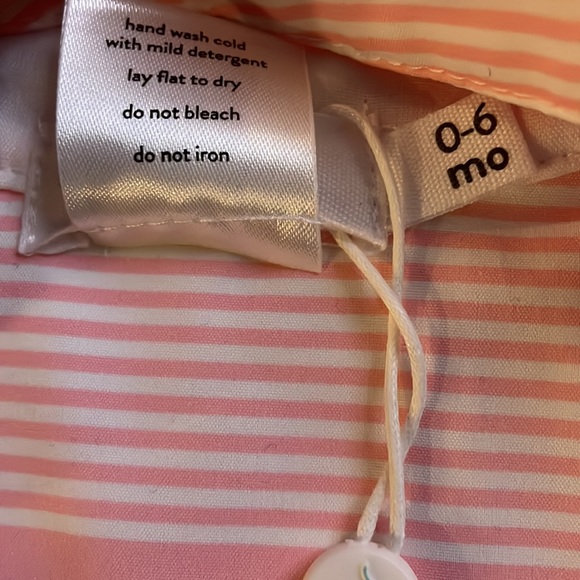 New Minnow Baby Sorbet Pink Stripe Sun Hat Size 0-6 Months - Picture 3 of 3